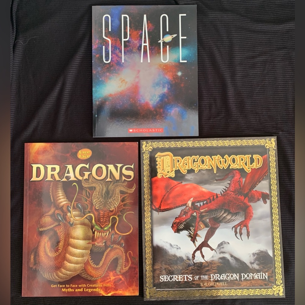 Bundle Of 3 Books - Space , Dragons Face To Face And Dragon World